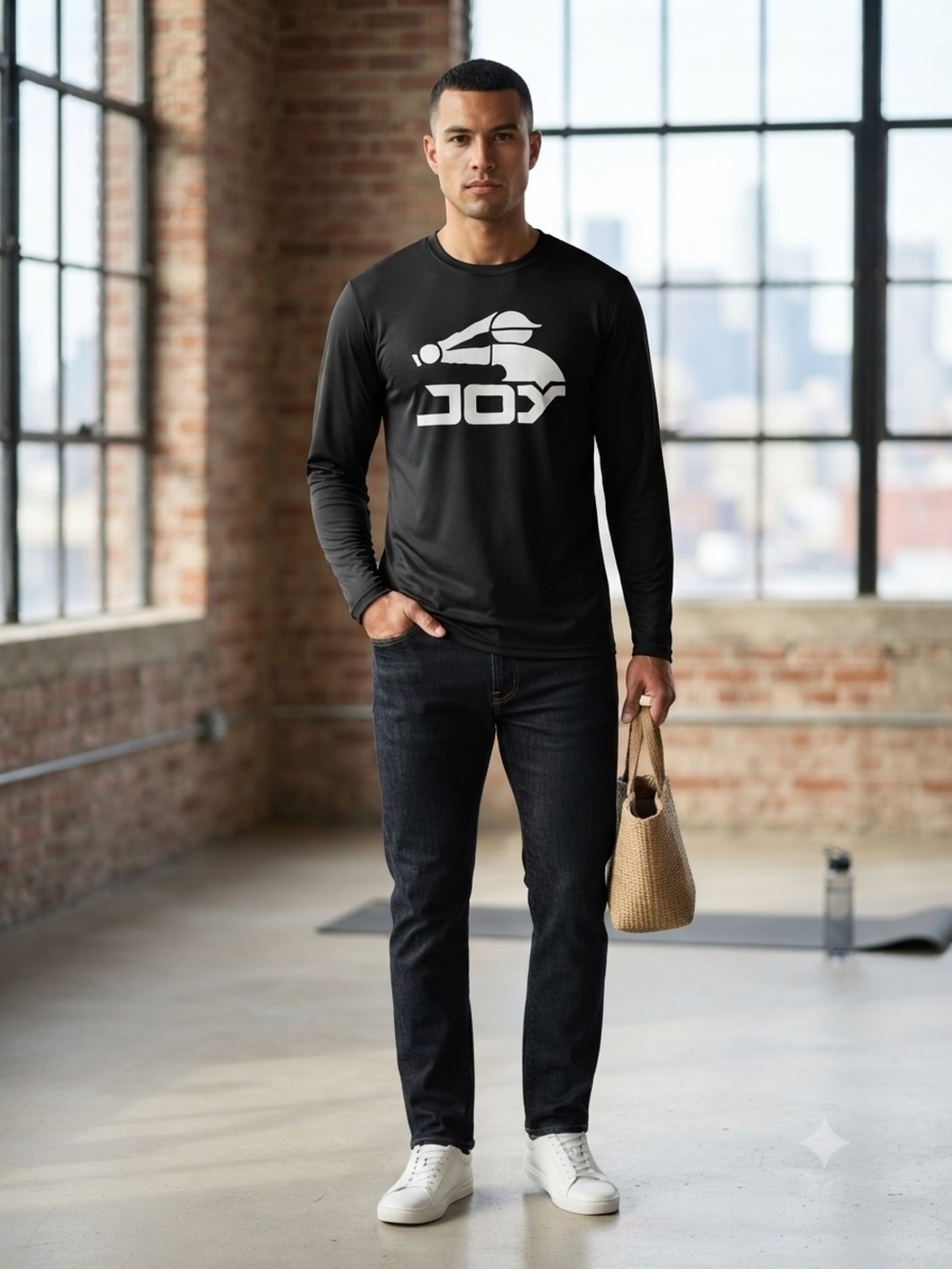 C2 by Calibrate Black Long-Sleeve Logo Tee